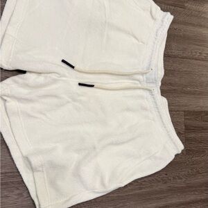 Cozy White Terry Cloth Shorts